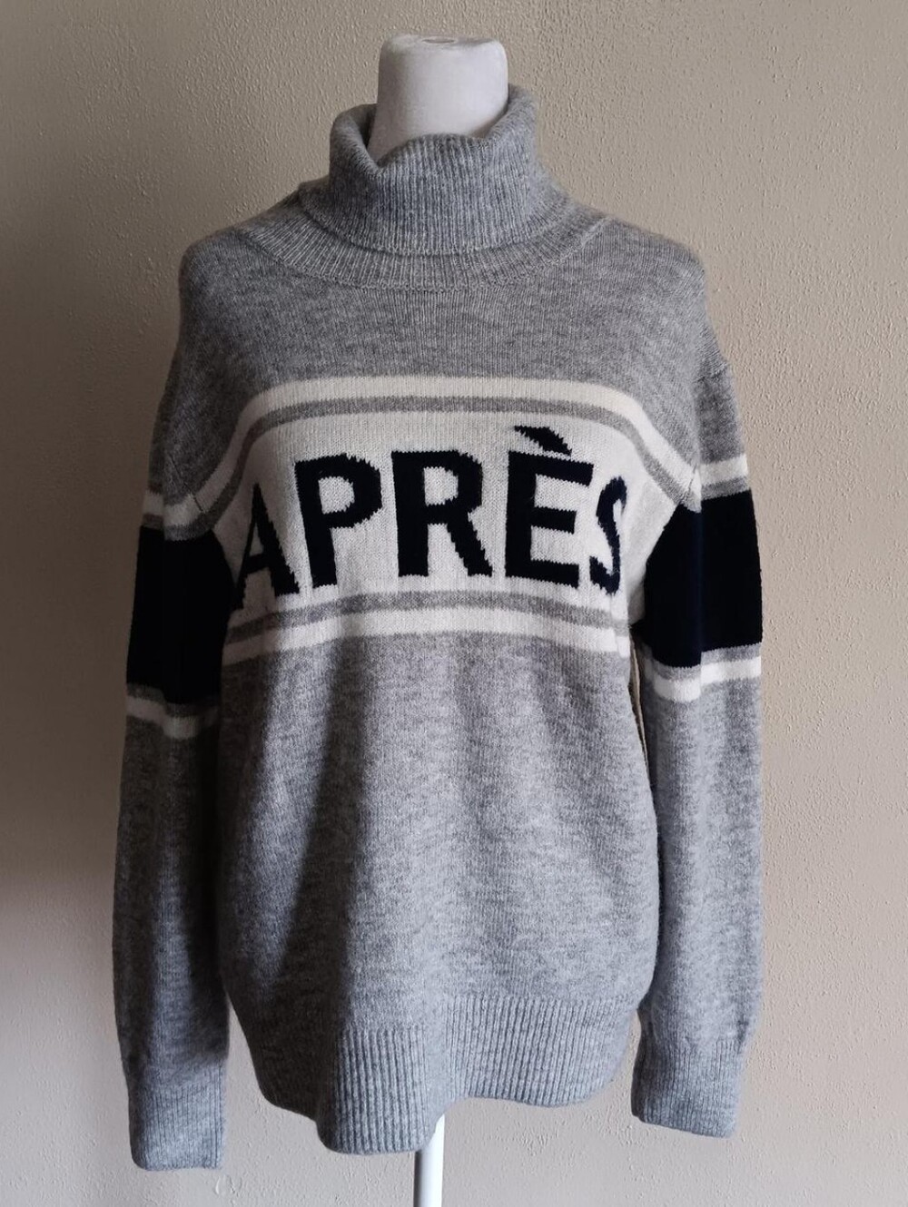 Grey Après Ski Turtleneck Sweater Halogen Medium Knit Long Sleeve Pullover